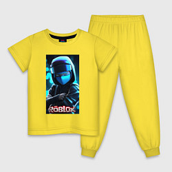 Пижама хлопковая детская Roblox blue, цвет: желтый