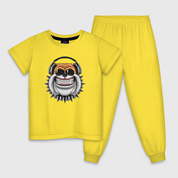 Пижама хлопковая детская Bulldog music, цвет: желтый
