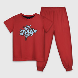 Пижама хлопковая детская Life hip hop, цвет: красный