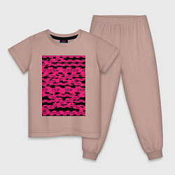 Детская пижама Розовая стоп лента Абстракция с заградительной лен