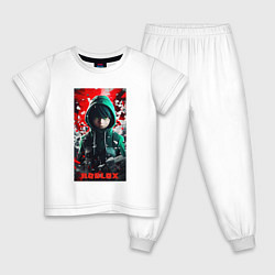 Пижама хлопковая детская Ninja Roblox, цвет: белый