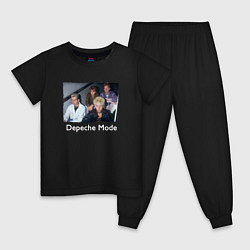 Пижама хлопковая детская Depeche Mode - Retro Band, цвет: черный