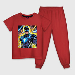 Пижама хлопковая детская Супергерой комиксов, цвет: красный