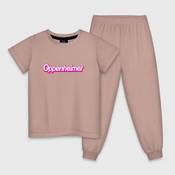 Пижама хлопковая детская Барбихеймер, цвет: пыльно-розовый