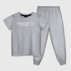 Пижама хлопковая детская Counter Strike 2 лого, цвет: меланж