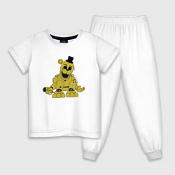 Пижама хлопковая детская Золотой Фредди разобран, цвет: белый