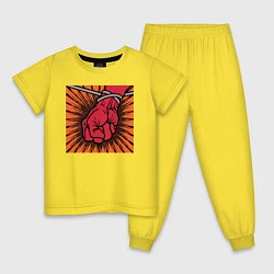 Пижама хлопковая детская Обложка альбома St Anger группы Metallica, цвет: желтый