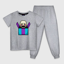 Пижама хлопковая детская Пиксельная марионетка, цвет: меланж