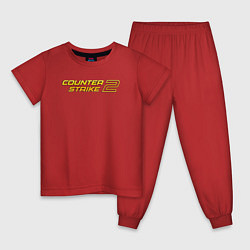 Пижама хлопковая детская Counter strike 2 yellow, цвет: красный