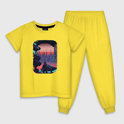 Пижама хлопковая детская 8-bit fantasy, цвет: желтый