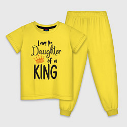 Пижама хлопковая детская Я дочь короля, цвет: желтый
