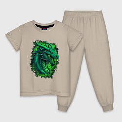 Детская пижама Дракон 2024 зеленый