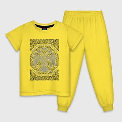 Пижама хлопковая детская Герб Российской империи, цвет: желтый