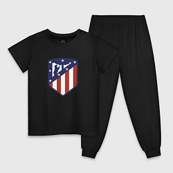 Пижама хлопковая детская Atletico Madrid FC, цвет: черный