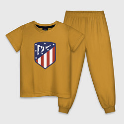 Пижама хлопковая детская Atletico Madrid FC, цвет: горчичный
