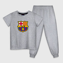 Пижама хлопковая детская Barcelona fc sport, цвет: меланж