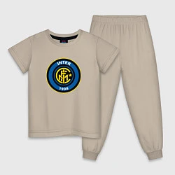 Пижама хлопковая детская Inter sport fc, цвет: миндальный