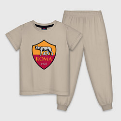 Пижама хлопковая детская Roma sport fc, цвет: миндальный