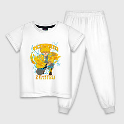 Пижама хлопковая детская Клинок, рассекающий демонов: Зеницу Агацума, цвет: белый