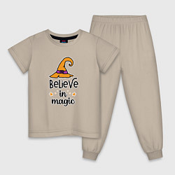 Детская пижама Believe in magic ведьмина шляпа хэллоуин