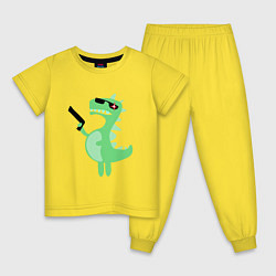 Детская пижама Детский динозаврик киборг в очках