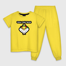 Пижама хлопковая детская Йога потом тако, цвет: желтый