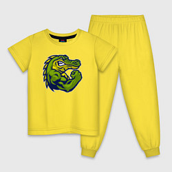 Пижама хлопковая детская Сила крокодила, цвет: желтый