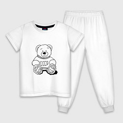 Пижама хлопковая детская Мишка из СССР, цвет: белый