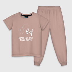 Пижама хлопковая детская Depeche Mode - Reach out and touch faith, цвет: пыльно-розовый