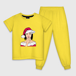 Пижама хлопковая детская Новогодняя девушка, цвет: желтый