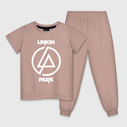 Пижама хлопковая детская Linkin Park logo, цвет: пыльно-розовый