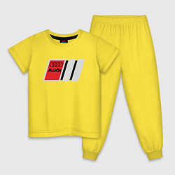 Пижама хлопковая детская Audi logo, цвет: желтый