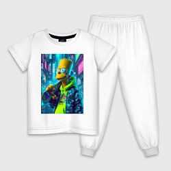 Детская пижама Барт Симпсон со скейтбордом - нейросеть