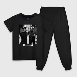 Пижама хлопковая детская Depeche Mode - Dave Gahan and Martin Gore bw, цвет: черный