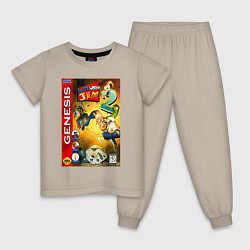 Пижама хлопковая детская Earth worm jim 2 cover, цвет: миндальный