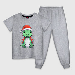 Пижама хлопковая детская Маленький дракон-хранитель зимы, цвет: меланж