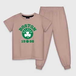 Пижама хлопковая детская Boston Celtics 1986, цвет: пыльно-розовый