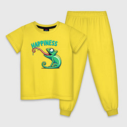 Пижама хлопковая детская Ловец счастья, цвет: желтый