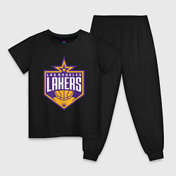 Пижама хлопковая детская Los Angelas Lakers star, цвет: черный