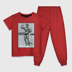 Пижама хлопковая детская Mister Schwarzenegger, цвет: красный