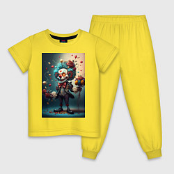 Детская пижама Страшный клоун с шарами и цветами праздник