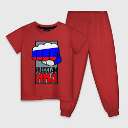 Пижама хлопковая детская Russian MMA, цвет: красный