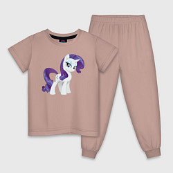Пижама хлопковая детская Рарити из My Little Pony в кино, цвет: пыльно-розовый