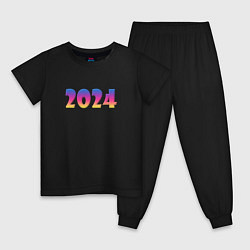 Пижама хлопковая детская 2024, цвет: черный