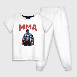 Пижама хлопковая детская MMA боец, цвет: белый