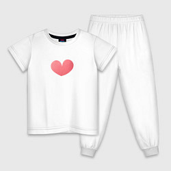 Детская пижама Акварельное нежно-розовое сердце