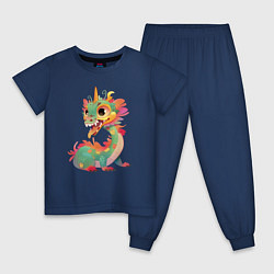Детская пижама Китайский зелёный деревянный дракон 2024