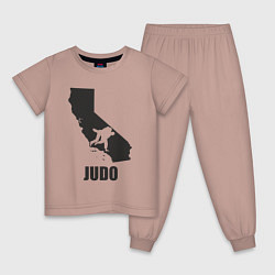 Пижама хлопковая детская Дзюдо Калифорния, цвет: пыльно-розовый