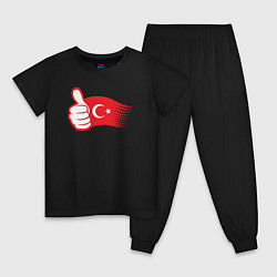 Пижама хлопковая детская Турецкий лайк, цвет: черный