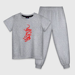 Детская пижама Японский красный дракон